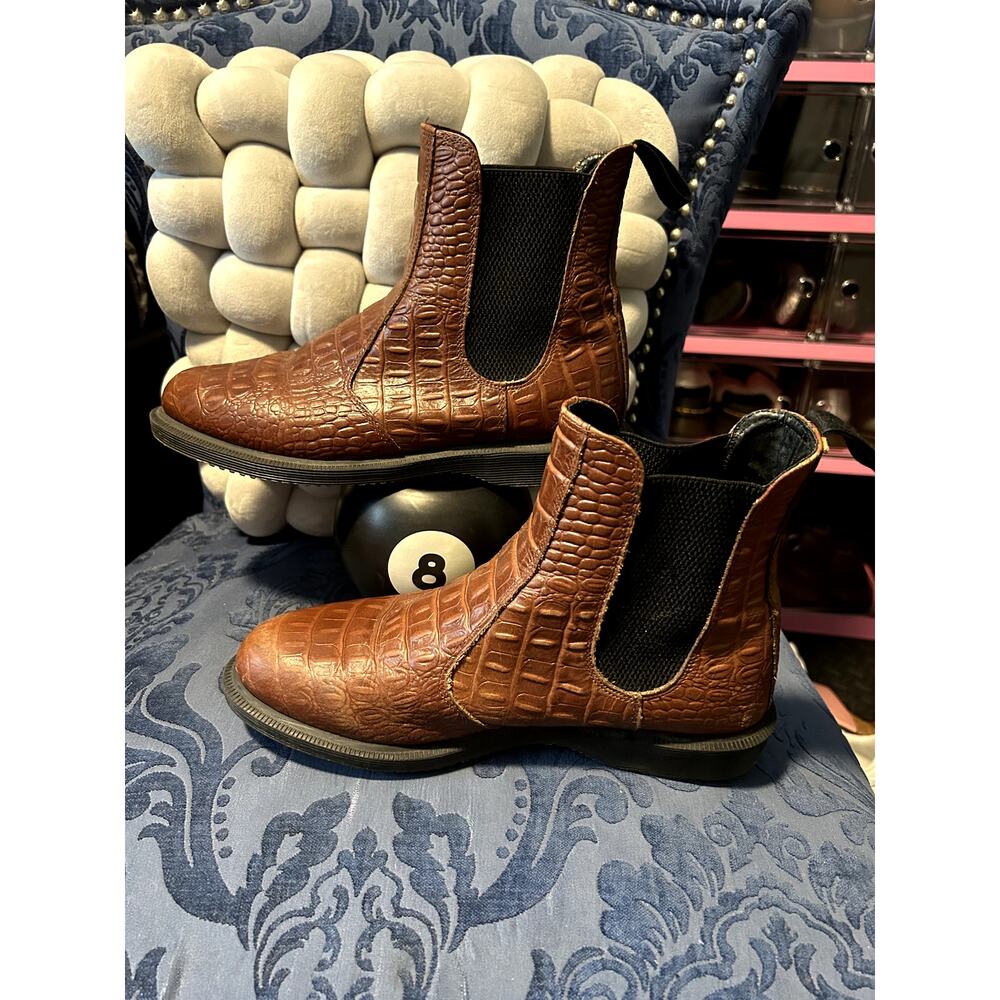 Dr Martens Brown Flora Crocodile Chelsea size 9/EU 41 - Picture 2 of 6